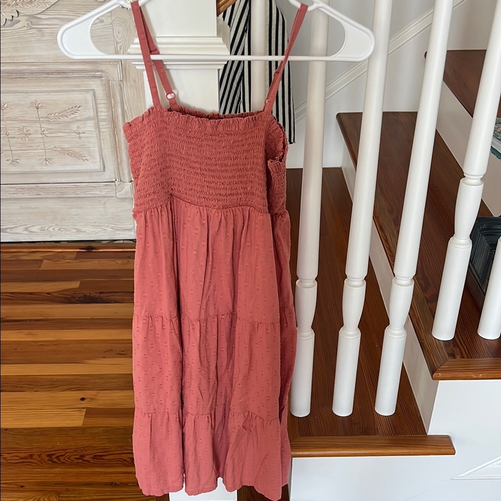 Pink Sleeveless Smocked Dress